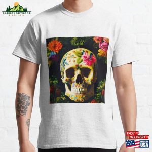 Biker Style Moto Flower Skull Fashion Classic T-Shirt Unisex Hoodie