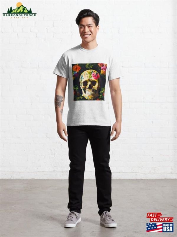 Biker Style Moto Flower Skull Fashion Classic T-Shirt Unisex Hoodie