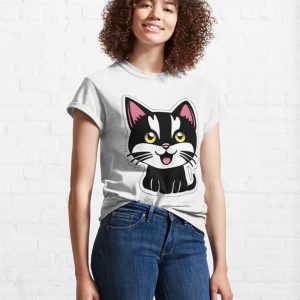 Black And White Cat Classic T Shirt Sweatshirt 4