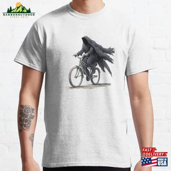 Black Rider Riding A Bicycle Fantasy Funny Classic T-Shirt Hoodie