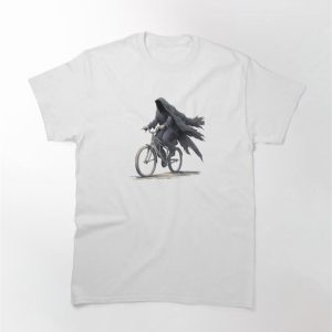 Black Rider Riding A Bicycle Fantasy Funny Classic T-Shirt Hoodie