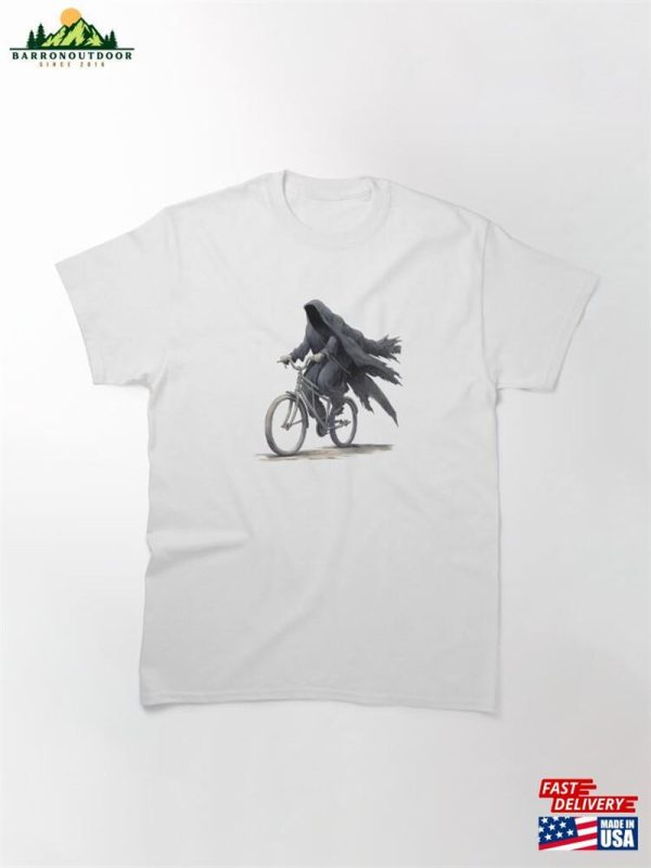 Black Rider Riding A Bicycle Fantasy Funny Classic T-Shirt Hoodie