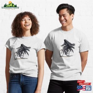 Black Rider Riding A Bicycle Fantasy Funny Classic T Shirt Hoodie 3