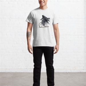 Black Rider Riding A Bicycle Fantasy Funny Classic T Shirt Hoodie 4