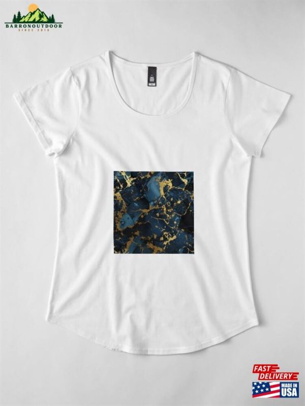 Blue And Gold Marble Premium Scoop T-Shirt Sweatshirt Classic