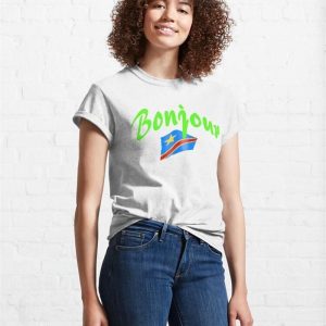 Bonjour Hello In French Congo Flag Classic T Shirt Hoodie Sweatshirt 4