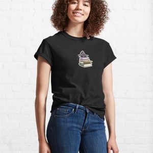 Book Stack With Witches Hat Spellbook Classic T Shirt 4