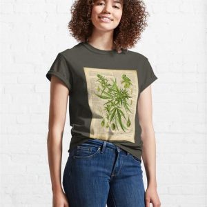 Botanical Print On Old Book Page T Shirt Unisex 4