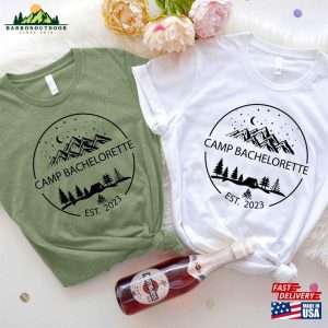 Camp Bachelorette 2023 Party Shirts Matching Bridesmaid T-Shirts Camping Girls Trip Tee Classic Hoodie