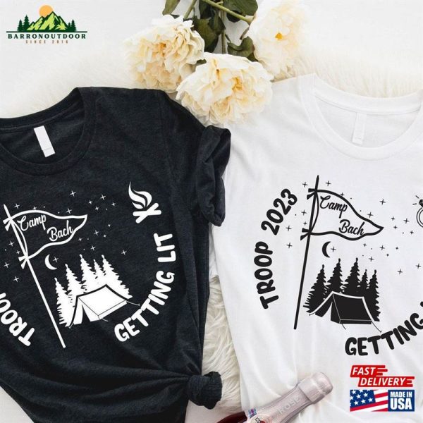 Camp Bachelorette Shirts Camping Bridal Party T-Shirt Getting Hitched Unisex