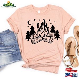 Campfire Scene Shirt Travel T Shirt Classic Hoodie 4