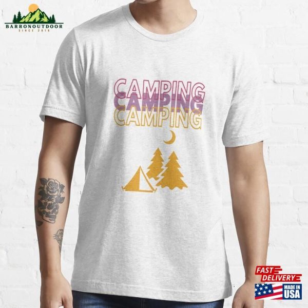 Camping 3 Word Essential T-Shirt Hoodie Unisex