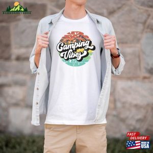 Camping Vibes T Shirt Happy Camper Shirt Summer Vacation Tee Hoodie 4