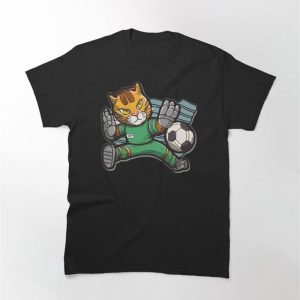 Cat Football Golkeeper Making A Save Classic T-Shirt