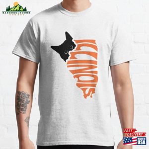 Cat Loves Illinois Classic T-Shirt Hoodie Sweatshirt