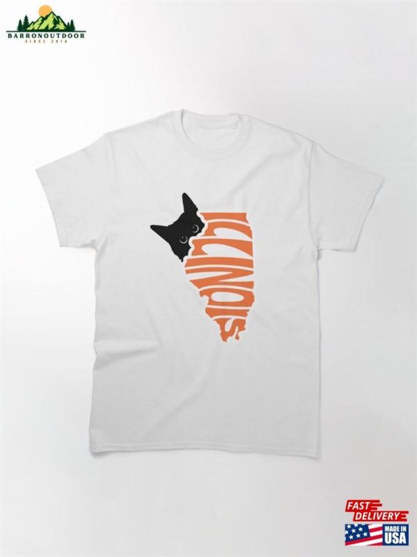 Cat Loves Illinois Classic T-Shirt Hoodie Sweatshirt