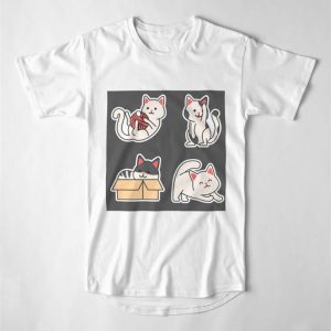 Cat Miaw Stickers Lovers Long T Shirt Hoodie Classic 4