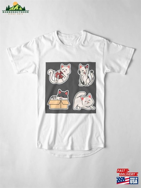 Cat Miaw Stickers Lovers Long T-Shirt Hoodie Classic