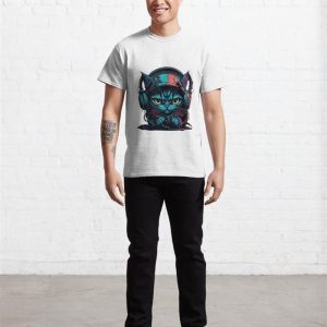 Cat With Headphones Classic T Shirt Hoodie 4