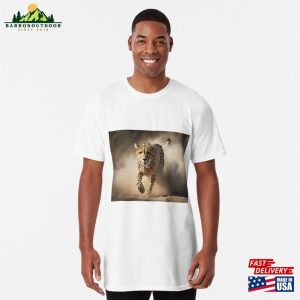 Cheetah Running Front View Ai Generated Illustration Long T-Shirt Unisex