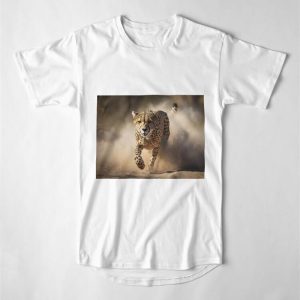 Cheetah Running Front View Ai Generated Illustration Long T Shirt Unisex 4