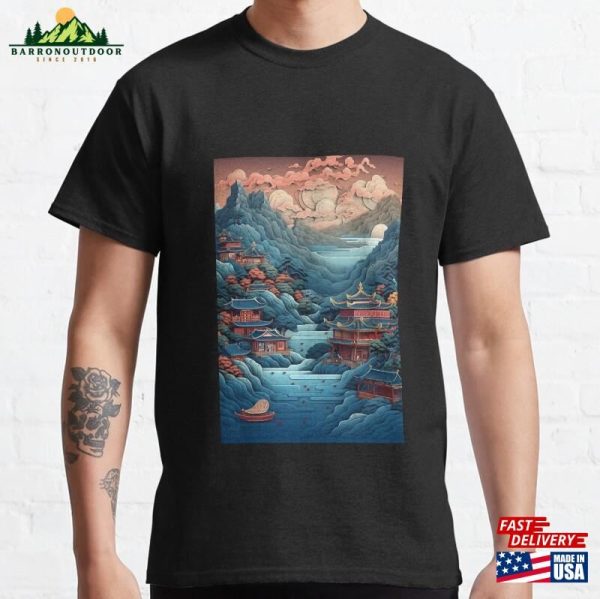 Chinese Landscape Paper Art Classic T-Shirt Sweatshirt