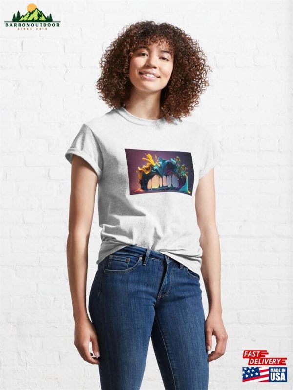 Colorful Graphic Art Ink Splatter Classic T-Shirt Unisex