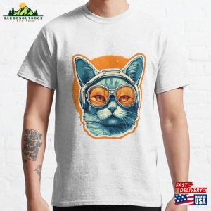 Cool Cat With Orange Aviators Classic T-Shirt