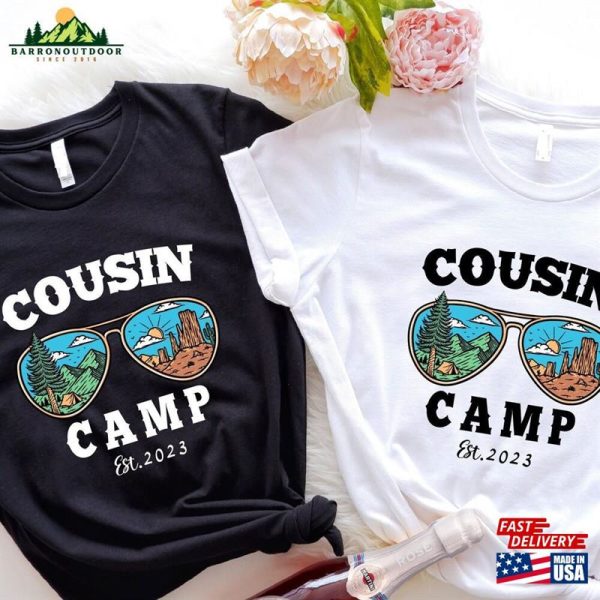 Cousin Camping Est 2023 T-Shirts Matching Crew Shirts Cousins Team Vacation Tee T-Shirt Classic