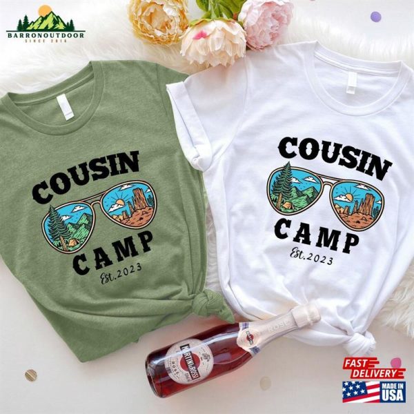 Cousin Camping Est 2023 T-Shirts Matching Crew Shirts Cousins Team Vacation Tee T-Shirt Classic