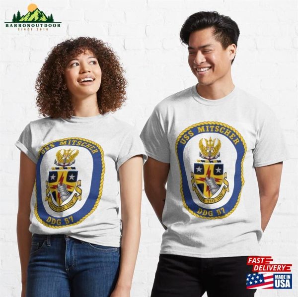 Crest Of Ddg 57 Uss Mitscher Classic T-Shirt Unisex