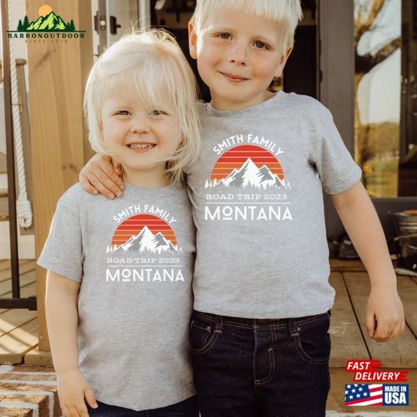 Custom 2023 Family Road Trip Shirts Rocky Mountain Montana Tee Matching Summer Vacation T Classic Sweatshirt