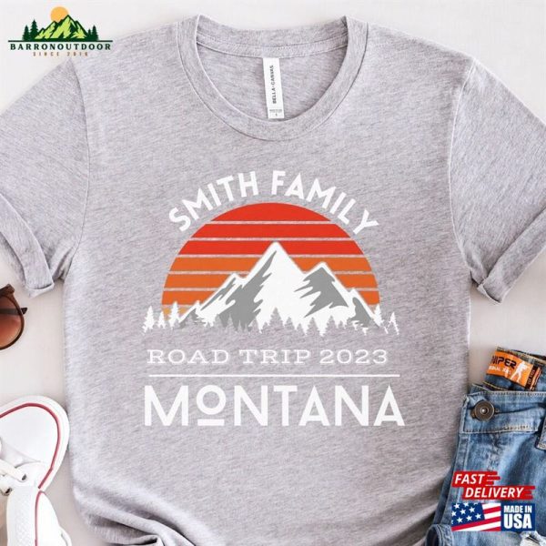 Custom 2023 Family Road Trip Shirts Rocky Mountain Montana Tee Matching Summer Vacation T Classic Sweatshirt