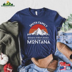 Custom 2023 Family Road Trip Shirts Rocky Mountain Montana Tee Matching Summer Vacation T Classic Sweatshirt 4