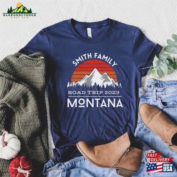 Custom 2023 Family Road Trip Shirts Rocky Mountain Montana Tee Matching Summer Vacation T Classic Sweatshirt