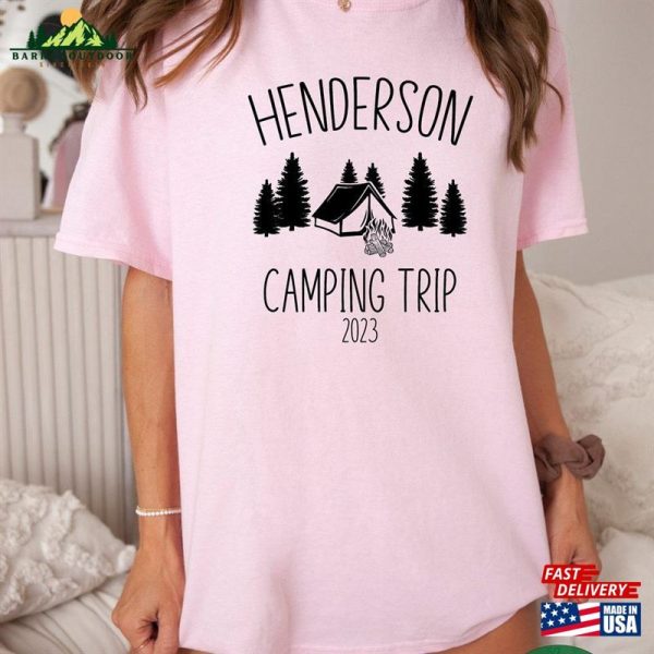 Custom Family Hiking Shirts Campfire Tshirt Camping Crew Apparel Hoodie T-Shirt