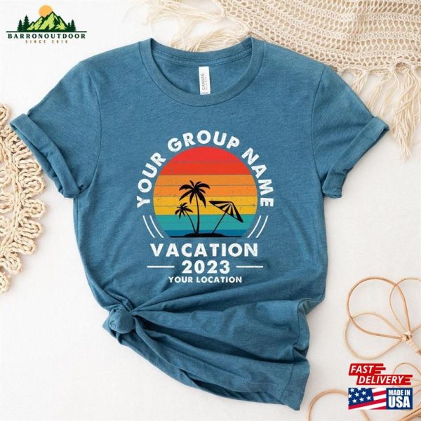 Custom Family Vacation 2023 T-Shirt Personalized Group Name Camp Classic Unisex