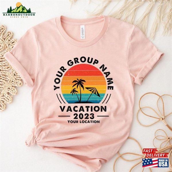 Custom Family Vacation 2023 T-Shirt Personalized Group Name Camp Classic Unisex