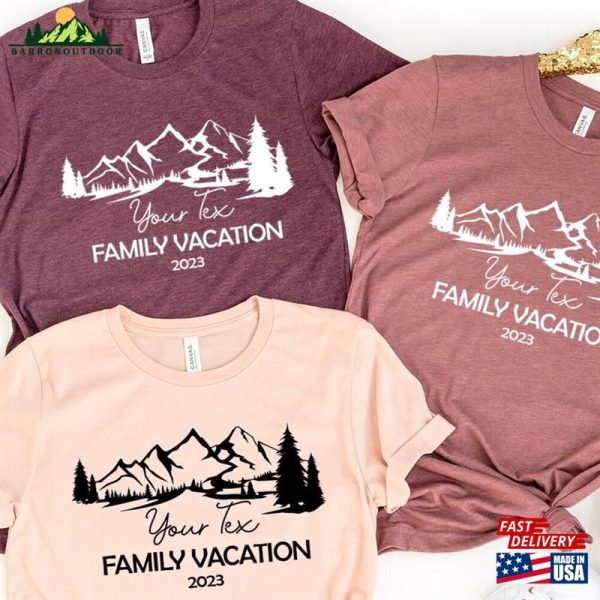 Custom Family Vacation Shirts Personalized Matching Shirt Hideaway Mountain Unisex Hoodie