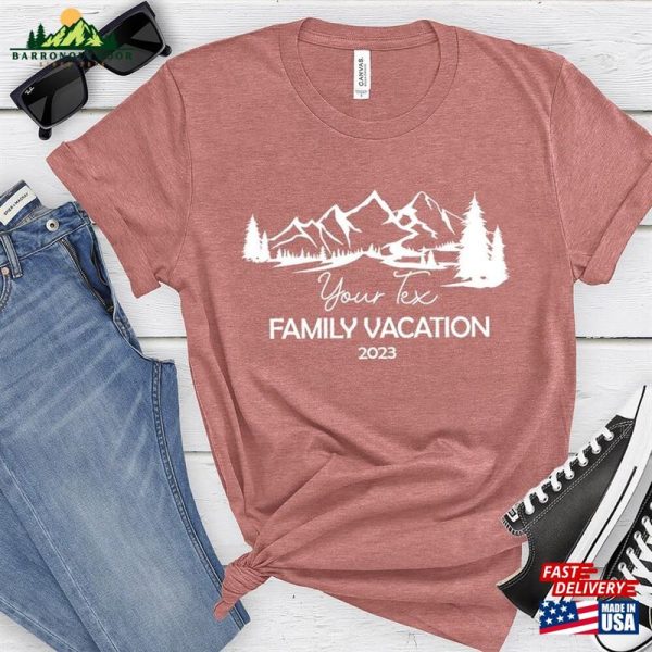 Custom Family Vacation Shirts Personalized Matching Shirt Hideaway Mountain Unisex Hoodie