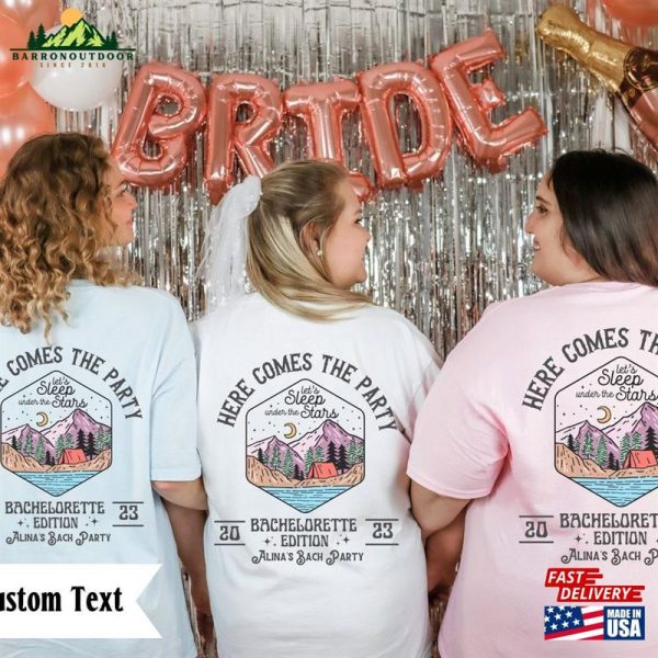 Custom Text Camping Matching Group Shirt Forest Outdoorsy Bachelorette Weekend Tees Boho Arizona Girls Trip T-Shirt Sweatshirt