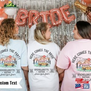 Custom Text Camping Matching Group Shirt Mountain Brides Last Trail Bachelorette Party Sweatshirt Classic 3