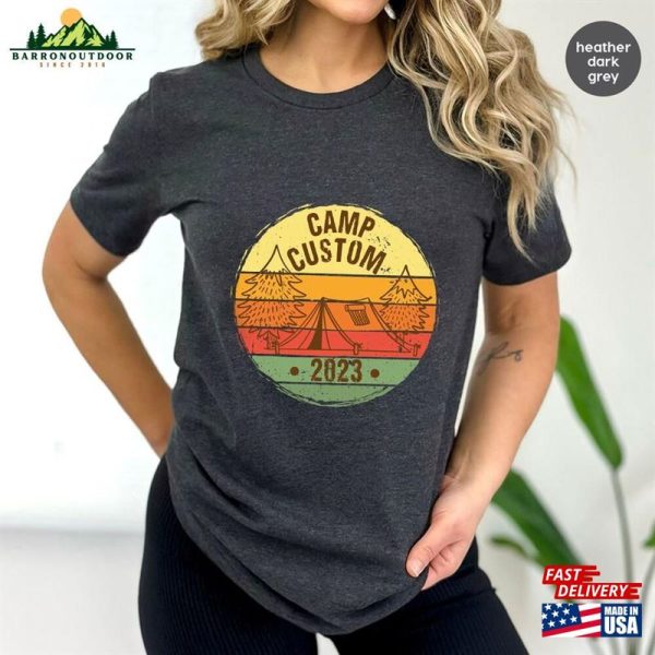 Customized Camper T-Shirt Matching 2023 Camp Gift Custom Camping Graphic Tees Hoodie Sweatshirt