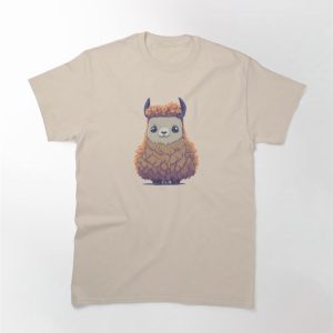 Cute Orange Fluffy Llama Classic T-Shirt Sweatshirt