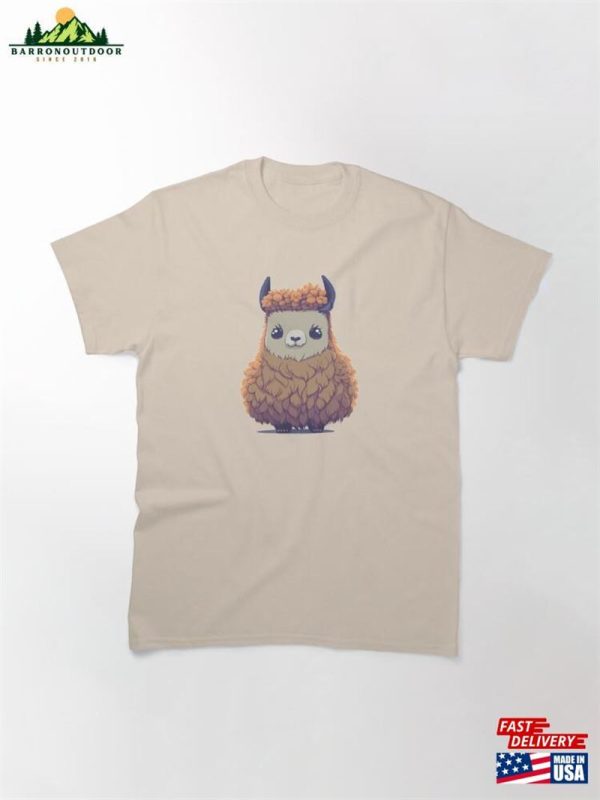 Cute Orange Fluffy Llama Classic T-Shirt Sweatshirt