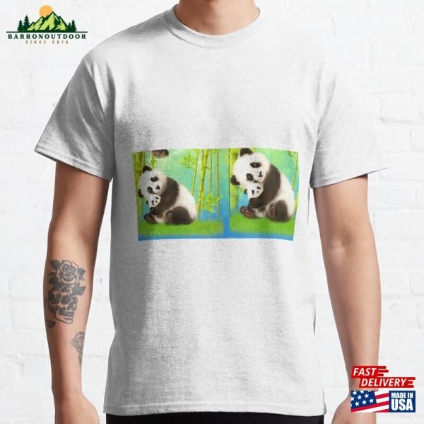 Cute Panda And Baby Classic T-Shirt Hoodie Sweatshirt