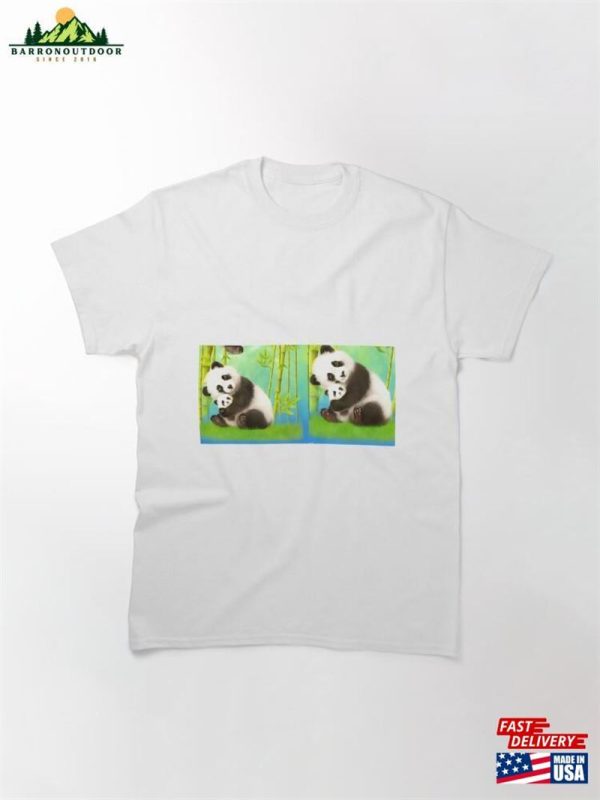 Cute Panda And Baby Classic T-Shirt Hoodie Sweatshirt