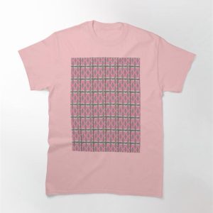 Cute Pink And Brown Plaid Seamless Pattern Classic T-Shirt Unisex