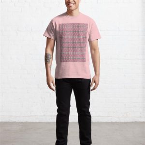 Cute Pink And Brown Plaid Seamless Pattern Classic T Shirt Unisex 4