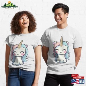 Cute Unicorn In Kawaii Style Classic T Shirt Unisex Sweatshirt 3